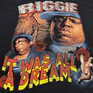 Notorious Biggie BIG Smalls Black T-Shirt Size‎ 2XL It Was All A Dream Graphic